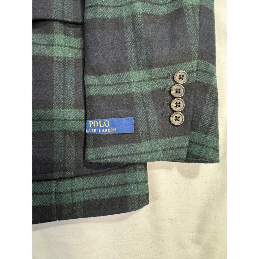 Polo Ralph Lauren Blackwatch Tartan Twill Modern Sport Coat Blazer Jacket 46 R